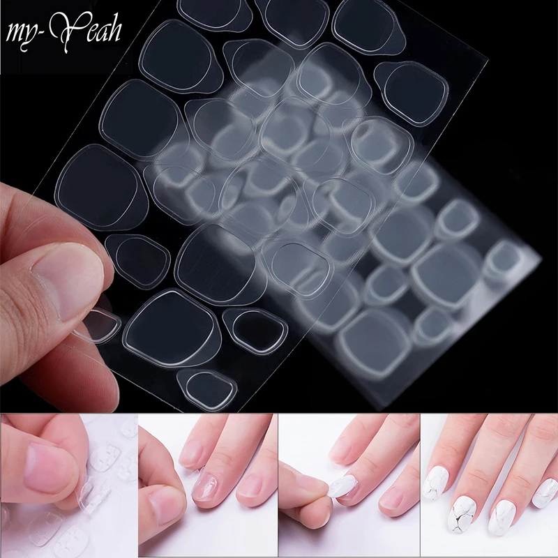 1/5 листов для дизайна ногтей прозрачные накладные ногти клейкая лента гибкий