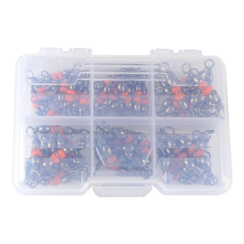 

50PCS Fishing Swivels 3 Way Swivel Barrel Bearing Rolling Solid Ring Fishing Lure Connector Carp Tackle Accessories