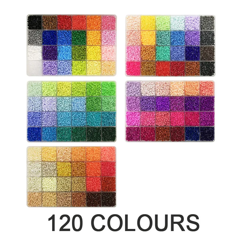 120(ABCDE) YantBeads 2,6 мм Мини бусины комплект ювелирных изделий 96/120/144 цвета 550 шт. цветов DIY Хама бусины железных шариков высокое качество подарок - Цвет: 120(ABCDE)