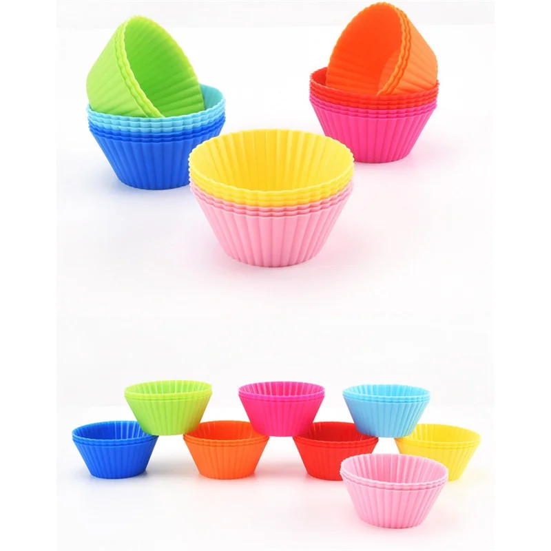 

Silicone Cake Cup Baking Mold Reusable DIY Muffin Cases Cupcake Liner 24 pcs
