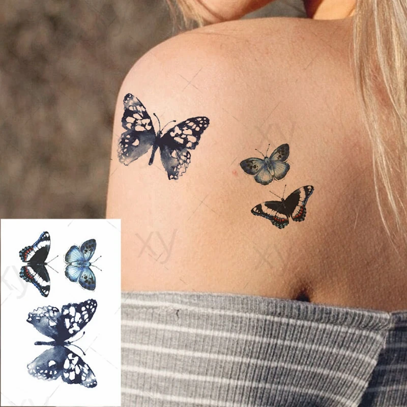 

Водостойкая Временная тату-наклейка, милая акварель, мультяшный дизайн, дети, переводная тату, Бабочка, человек, девочка, искусственная тату...