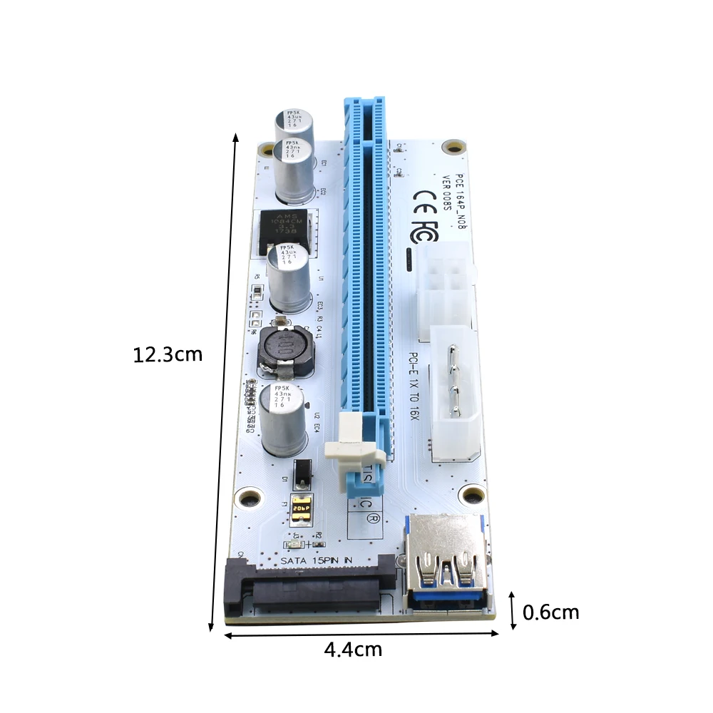 Плата расширения TISHRIC PCI Express 4/6/15 Pin интерфейс карта VER 008S адаптер 1X к 16X USB3.0 3 в 1