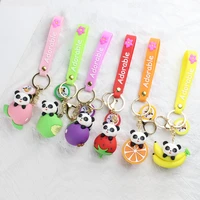 305000 creative lovely fruit panda soft plastic doll key chain pendant package car key chain accessories small gifts wholesale