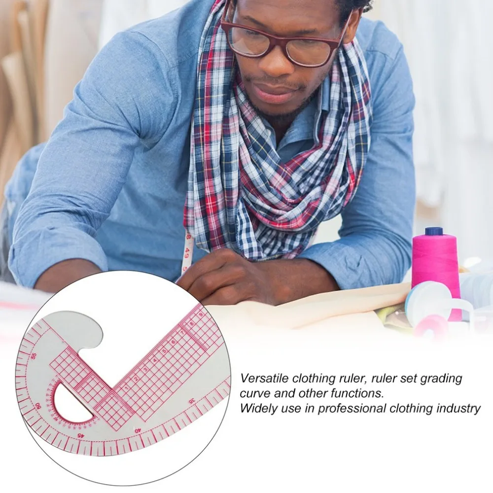 New Multi-function Plastic French Curve Sewing Ruler Tailor Design Making Clothing 360 Degree Bend Measure Tools | Канцтовары для