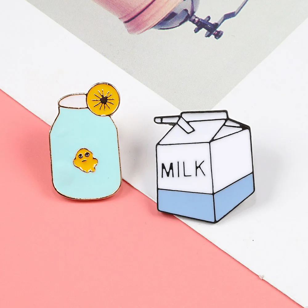 Броши на лацкан с изображением завтрака бутылки молока яйца хлеба суши еды брошь