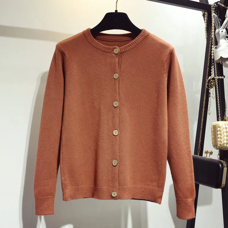 Женская одежда однобортный вязаный кардиган на пуговицах пальто осенняя куртка