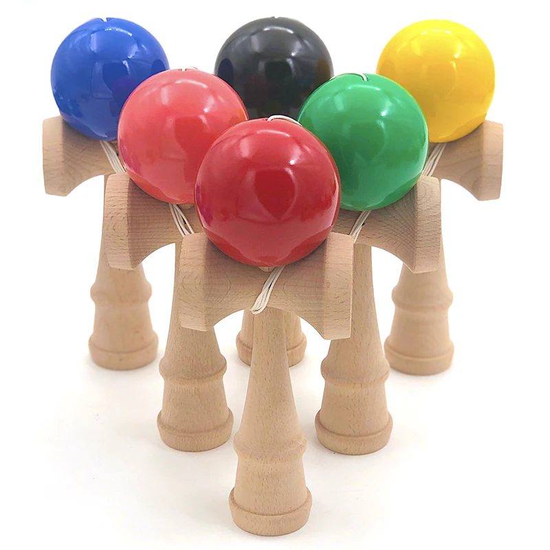 18 см, профессиональные деревянные игрушки Kendama, одноцветные, искусственная краска, умелый шар для жонглирования, антистресс, Спорт на открытом воздухе для детей и взрослых