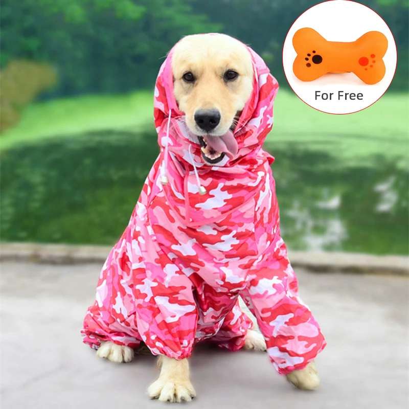 

Waterproof Large Pet Dog Raincoat Rain Clothes Jumpsuit Outfits Big Medium Small Dogs Golden Retriever Outdoor Pet Clothing Coat