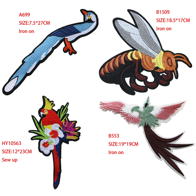 Термоклейкая нашивка для одежды 1 шт. с рисунком попугая Феникса пчелы павлина