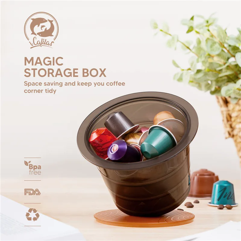 

Removable Beveled Coffee Capsule Storage Box Transparent Coffee Capsule Storage Box Nespresso Dolce Gusto Storage Box With Lid