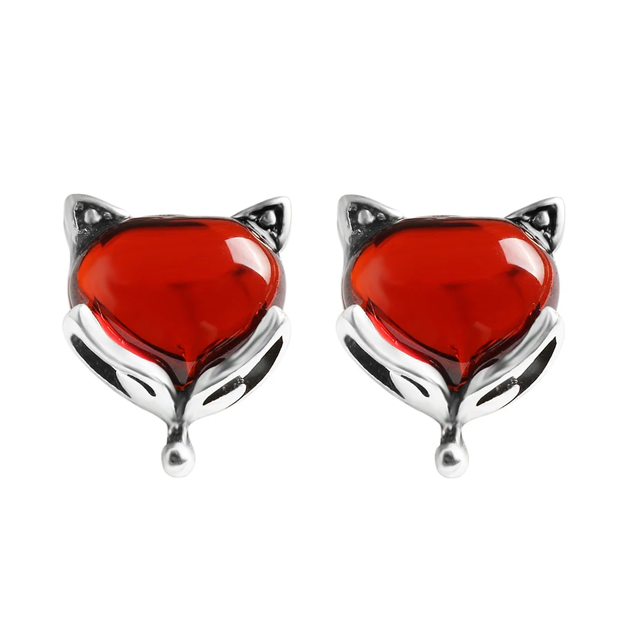 Женские серьги гвоздики в богемном стиле с красным гранатом|stud earrings|earrings