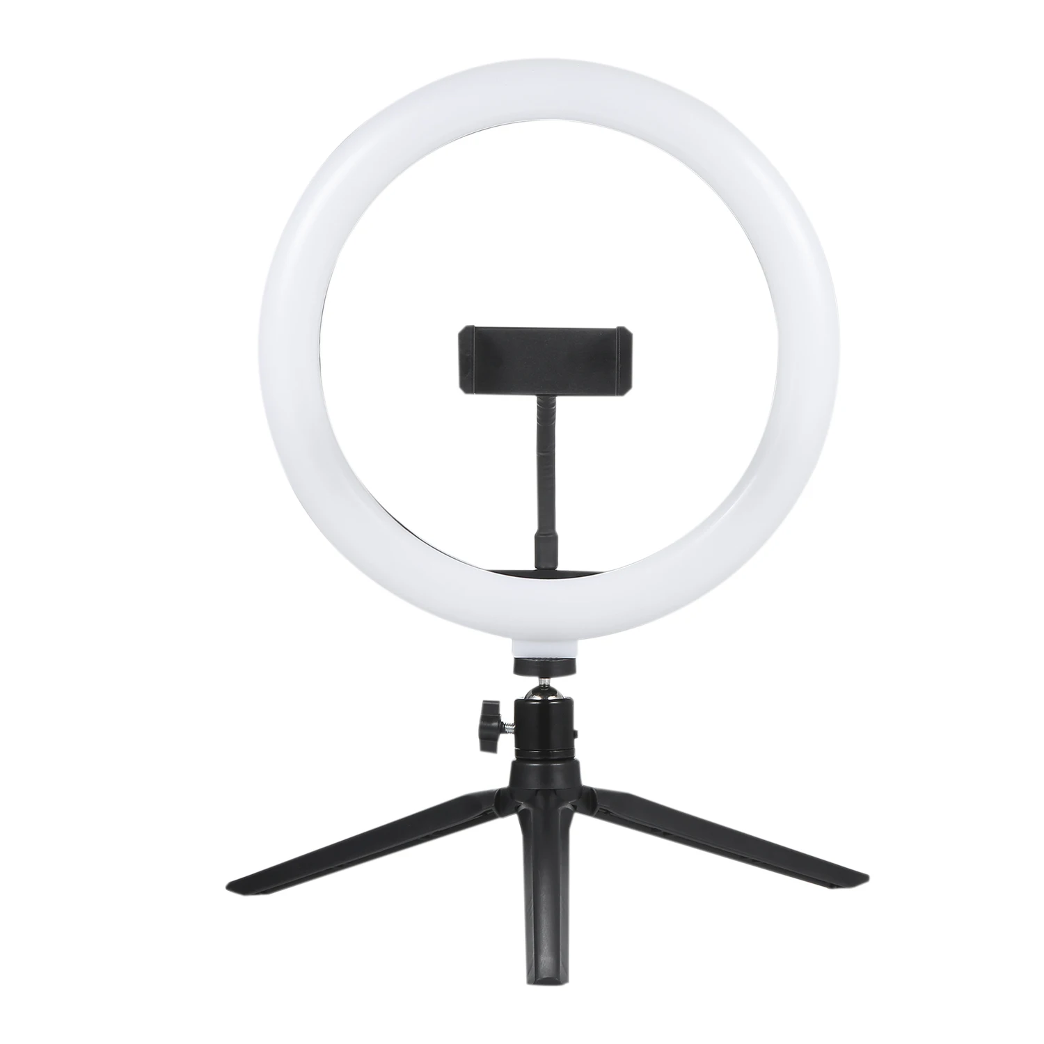 

LED Round Selife Light with BT Connected Remote Control USB Powered Dimmable Selife Light with Desk Tripod Stand