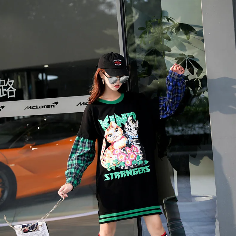 Женская рубашка с длинными рукавами контрастного цвета Осенний джемпер