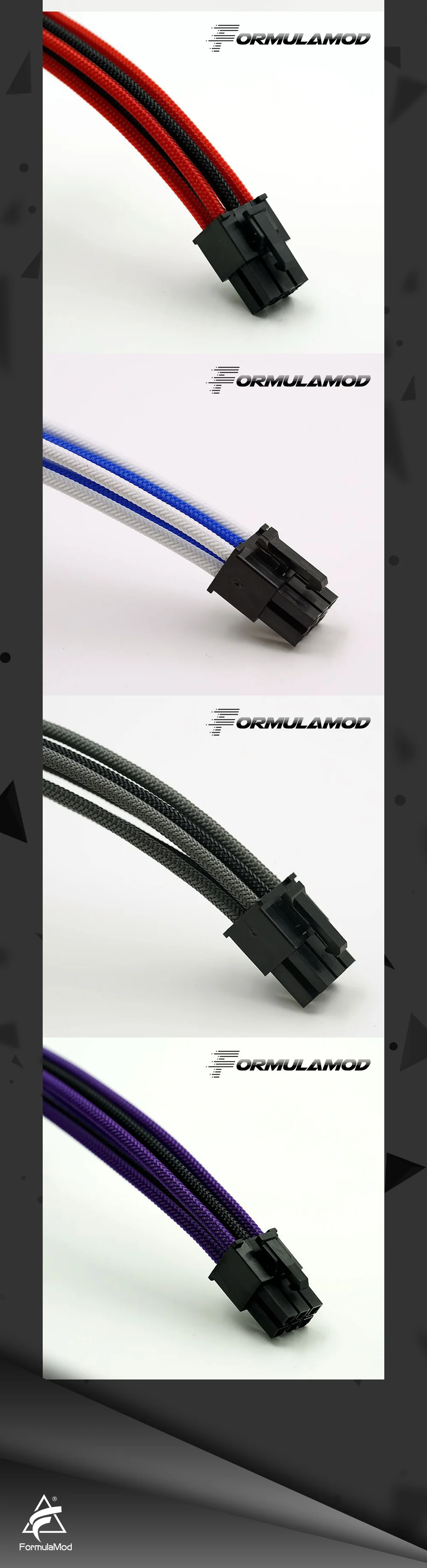 FormulaMod Fm-PCI6P-C, PCI-E 6Pin GPU удлинитель питания, материнская плата 18AWG 6Pin многоцветные соответствующие кабели расширения