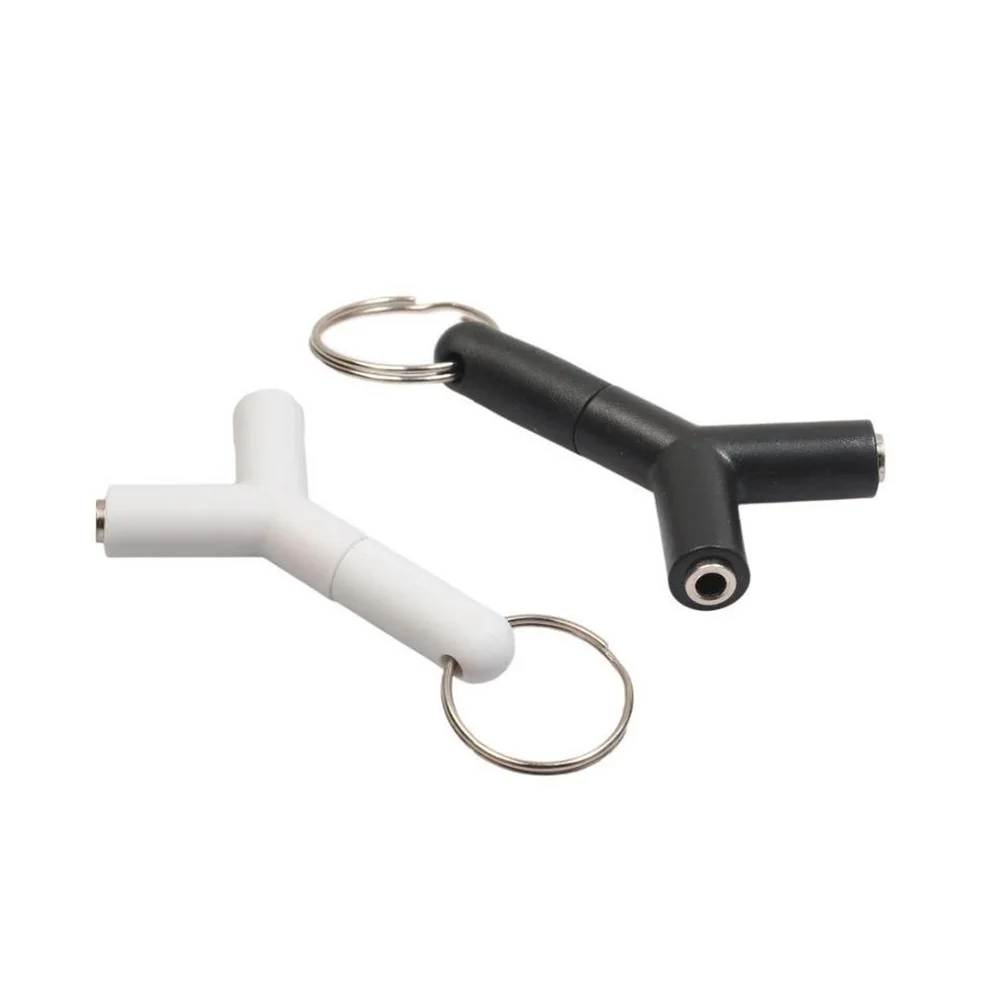 

3.5mm Stereo Audio Earphone Headphone 2-Way Splitter Adapter Shaped Jack Stereo Audio Connector Adapter (White)