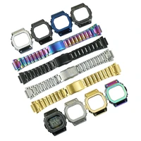 stainless steel strap watch case mens womens accessories modification for casio g shock dw5600 gw m5610 gw b5600 watch band