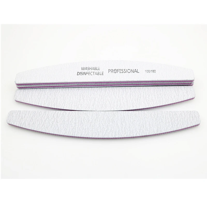 Пилочка для ногтей в форме полумесяца 100/180 серый буферный блок инструмент