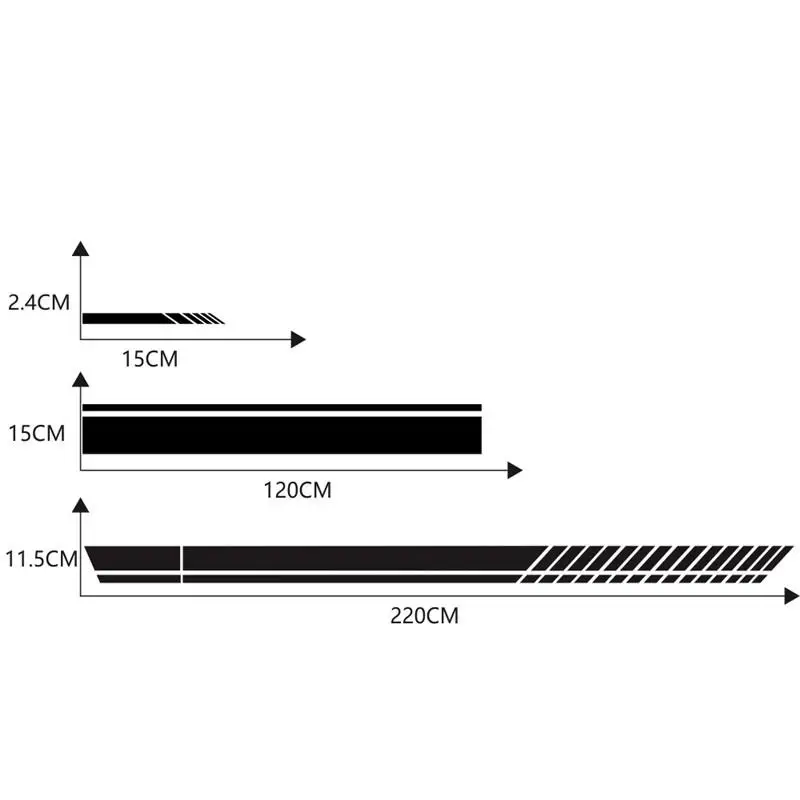 

2021 Universal 5 Color Car Body Racing Long Side Door Car Decal Car Decals Rearview Mirror Side Decal Stripe Car Accessories