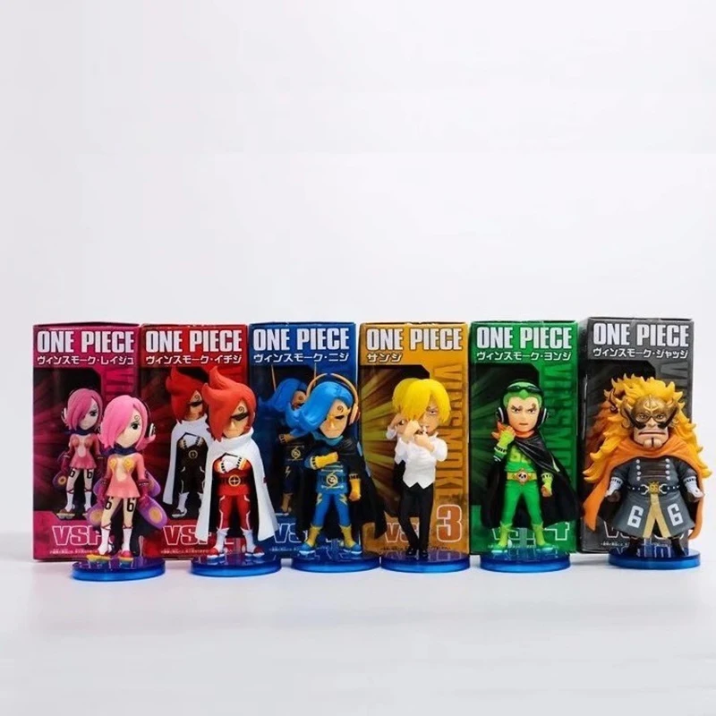 

One Piece Luffy Solon Choba Action Figure Germa 66 Vinsmoke Family Model 6Pcs/set 8CM Model Toy