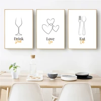 dining room decor canvas picture drink eat love quote wall art kitchen wall art paintings frameless poster on the wall