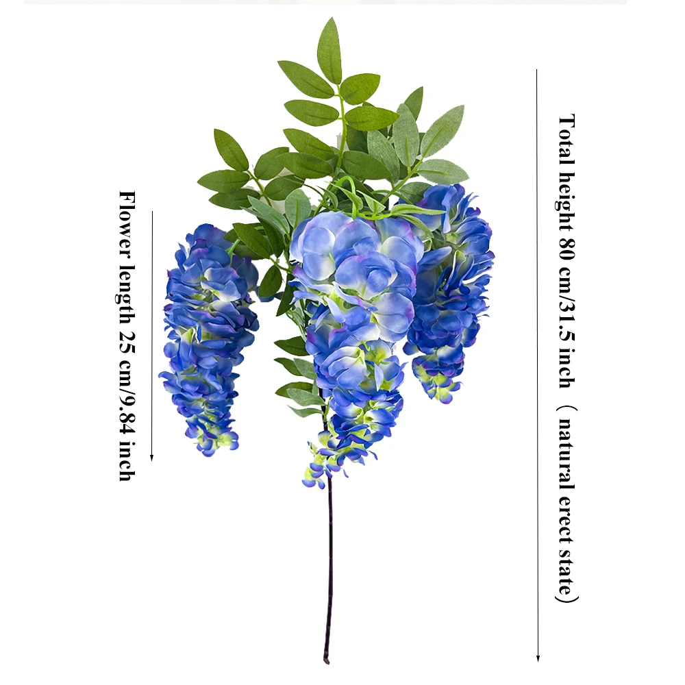 SunMade 3 ветки большие глицинии высокой имитации белые цветы домашнее свадебное