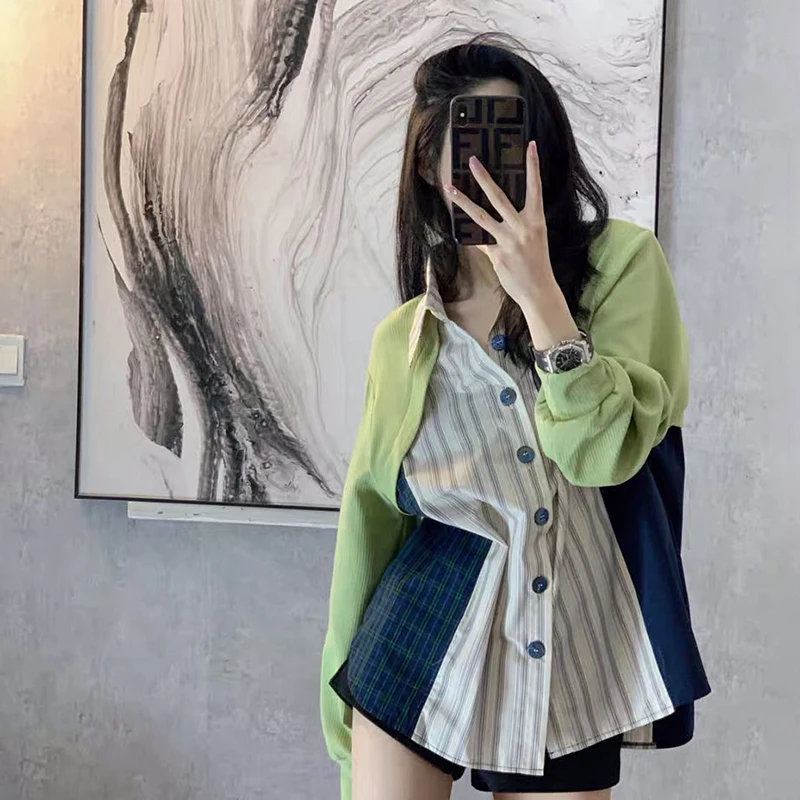 

Ранняя Весенняя стильная рубашка Женский дизайн нишевый новый стиль 2021 модная Новая Шикарная одежда осенний Топ с длинным рукавом