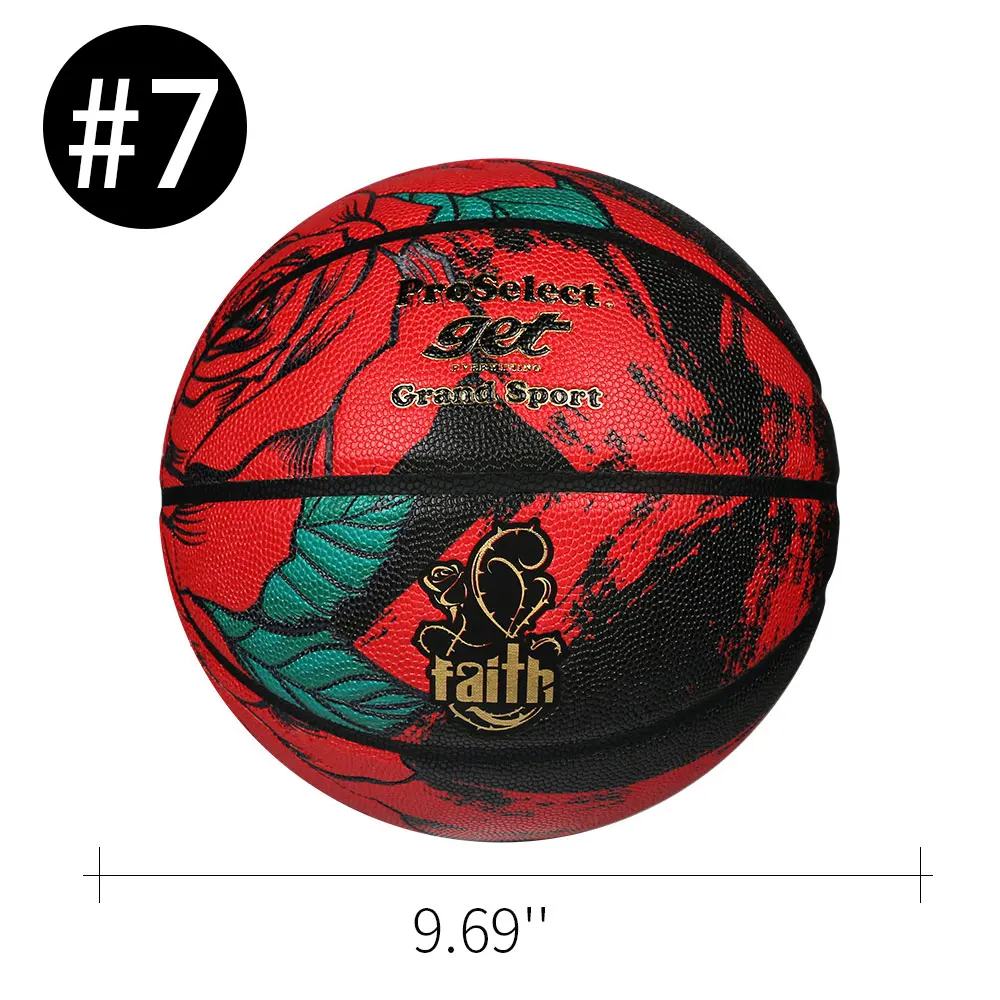 Баскетбольный мяч Официальный Размеры 7 для бойфренда подарки Роза узор из