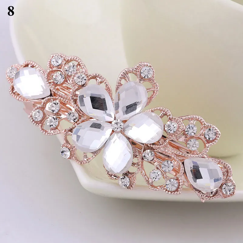 

Fashion Crystal Hairpins Creative Leaf Rhinestone Barrette Hairpin Elegant Women Hair Clip Korean Headwear Hair Accessories