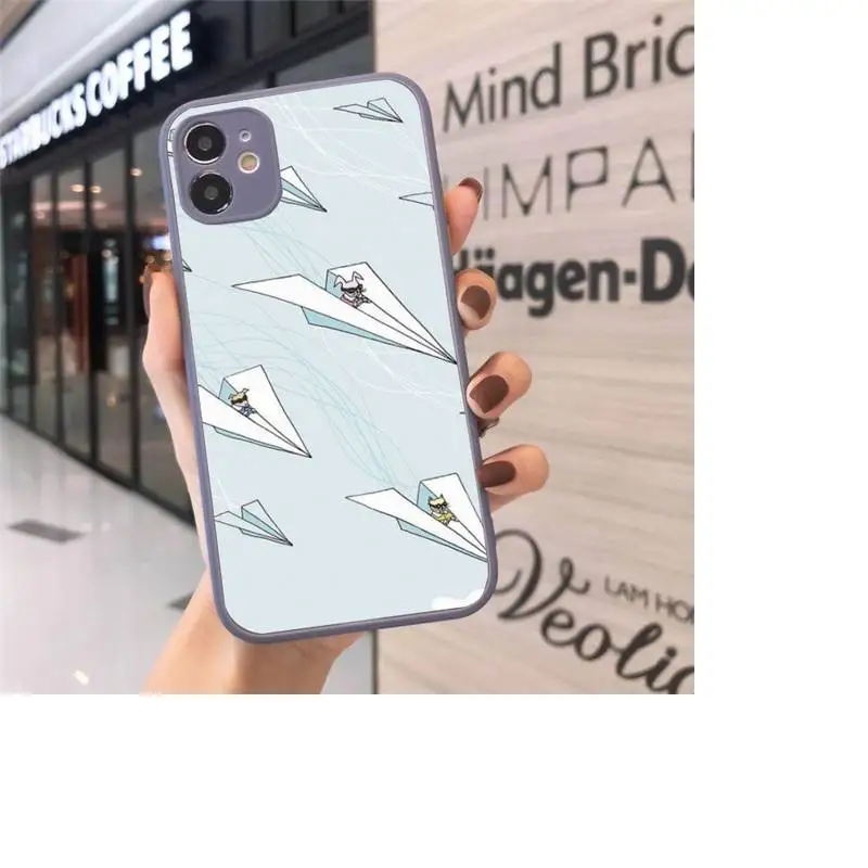 

Aircraft Airplane fly travel cloud Phone Case Matte Transparent for iPhone 7 8 11 12 s mini pro X XS XR MAX Plus cover funda