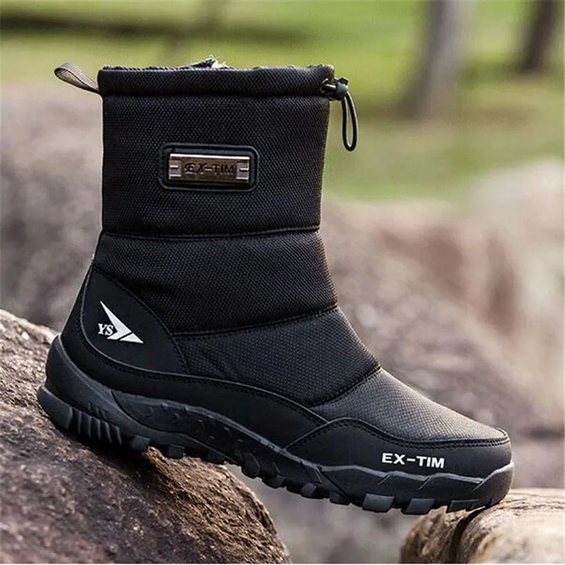 Ботинки мужские зимние на платформе толстая плюшевая теплая обувь