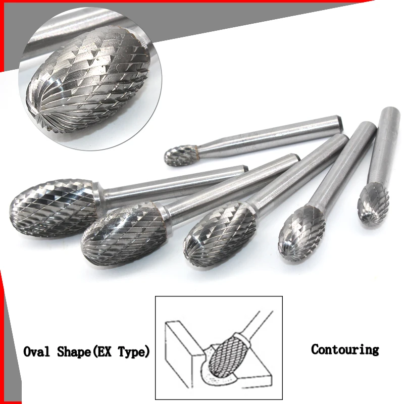 

Набор фрез для резьбы по дереву, вольфрамовая твердосплавная насадка овальной формы для древесины, файлы шлифовальные насадки для заусенце...