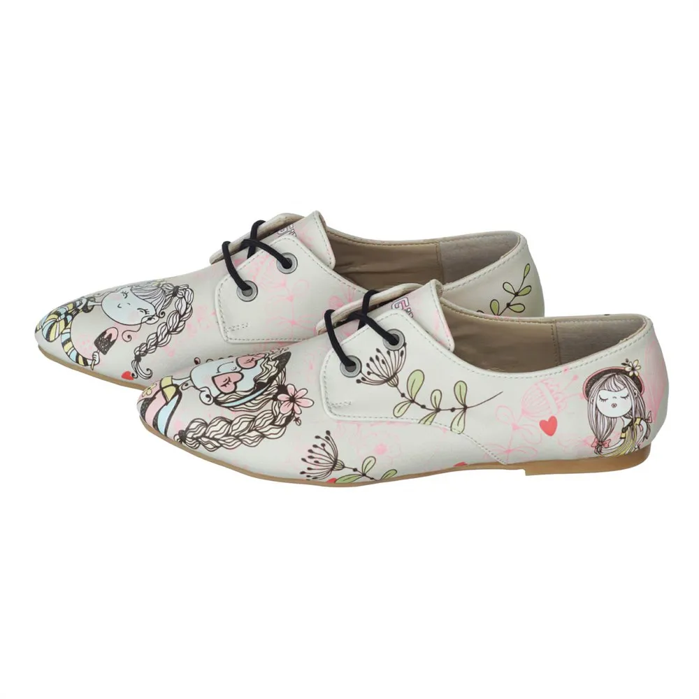 

Oxford Pattern Daily Print Women Leather Summer Breathable Flats Shoes Mesh New Season 2021 Fashion Lace-up Platform