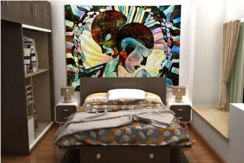 Абстрактное изображение лица настенная подвесная накидка на диван кровать