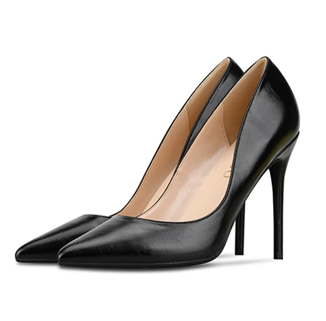 black 8cm heel Брендовая обувь; женские туфли-лодочки на высоком каблуке; женские туфли на шпильке; черные свадебные туфли из искусственной кожи на высоком каблуке 10 см; B-0051 - Цвет: black 8cm heel