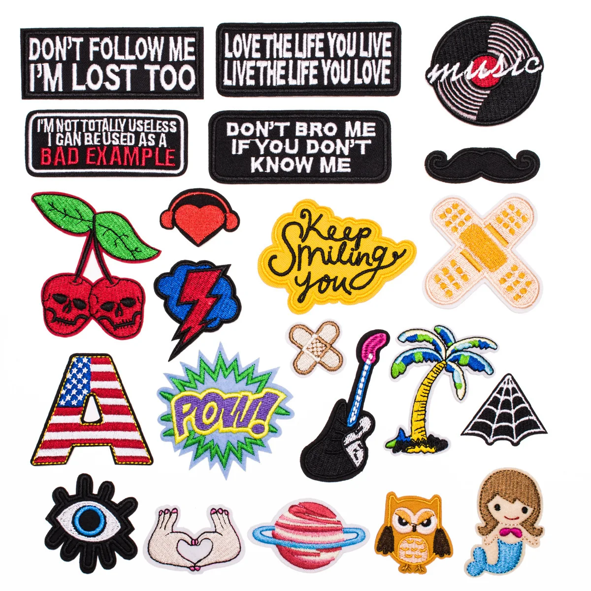 

Fashion New 22pcs/set of Embroidery Patch DIY Clothing Home Textile Accessories Ironing Embroidery Cloth Patch