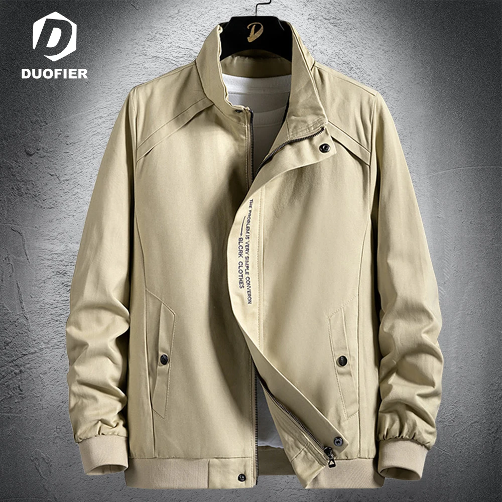 

Fashion Brand Men's Jacket Spring Autumn Male Stand Collar Safari Style Outerwear Trendy Casual Jackets Coat Men Clothing Tops