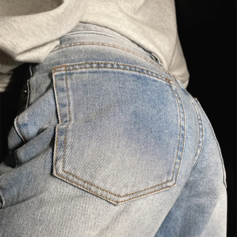 

Woman Jeans Ripped High Waist Clothes Wide Leg Denim Clothing Streetwear Vintage Quality 2021 Fashion Harajuku Straight Pants