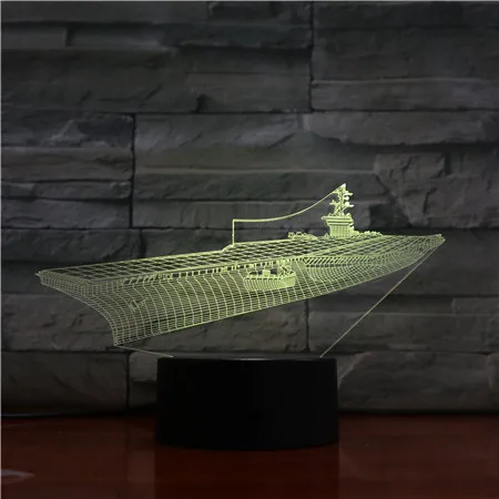 3d лампа с дистанционным сенсорным датчиком меняющий цвет корабля украшение для