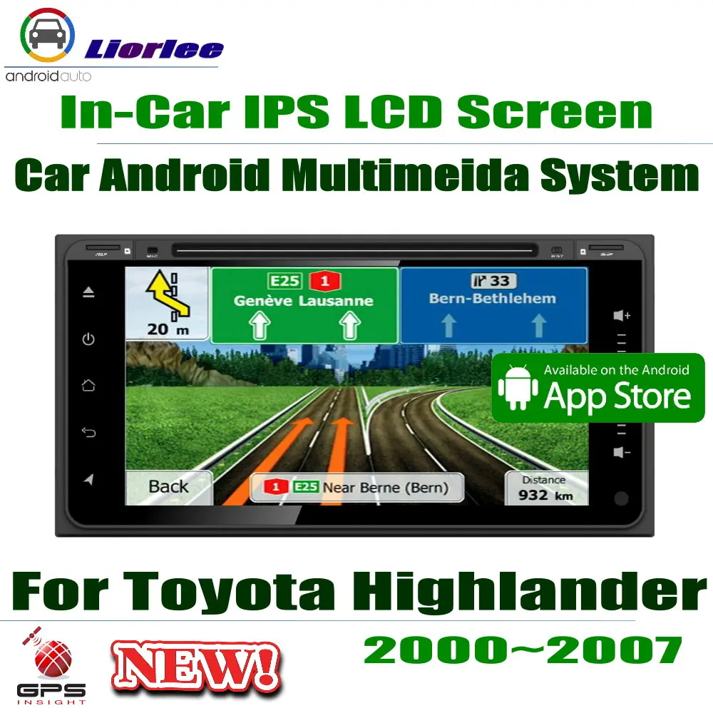 Автомобильный Android плеер 7 &quotIPS ЖК экран для Toyota Highlander / Kluger 2000 2007 автомобильный