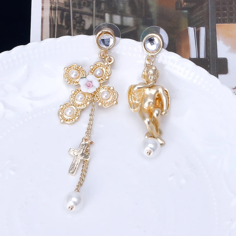 Серьги-подвески в стиле барокко с кружевом и бантом | Украшения аксессуары