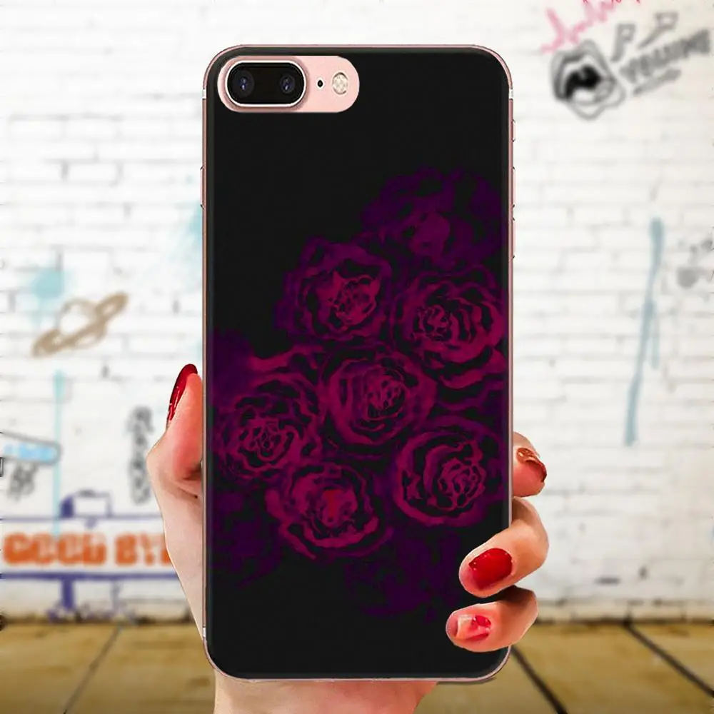 Soft Transparent Cover For Sony Xperia Z Z1 Z2 Z3 Z4 Z5 compact Mini M2 M4 M5 T3 E3 E5 XA XA1 XZ Premium Black Flower | Мобильные