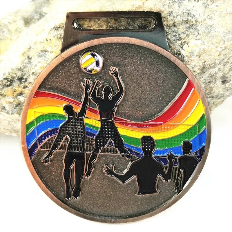 Металлическая медаль для волейбола Золотая и серебряная бронза клуба детского