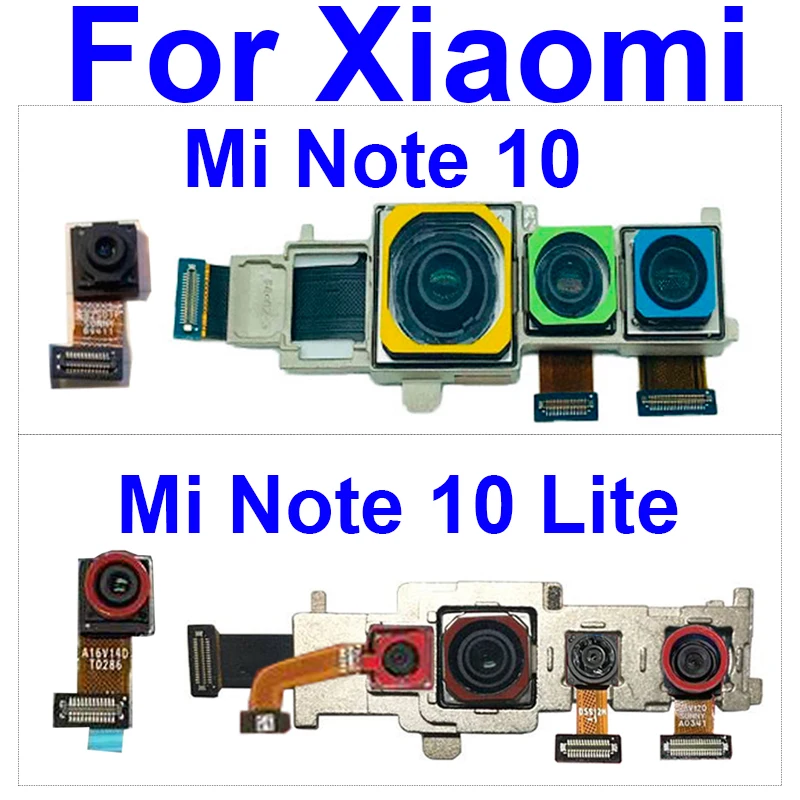 

Фронтальная и задняя камеры для Xiaomi Mi Note 10 Pro 10 Lite, маленькая камера и основная камера, гибкий кабель, модуль для замены телефона