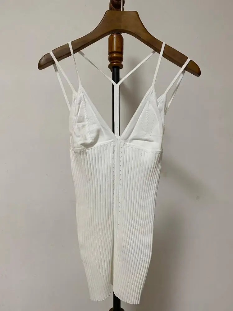 

2020 Spring New Women Knitted Vest V Neck Sexy Ladies Bottoming Knitwear Camis Female Sling Sleeveless Tank Top