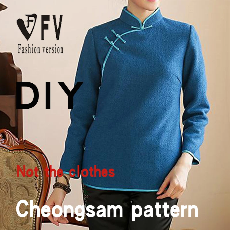 

Классический китайский с воротником-стойкой и длинными рукавами короткие Стиль Улучшенная боковое отверстие Cheongsam 1:1 физической вырезыван...