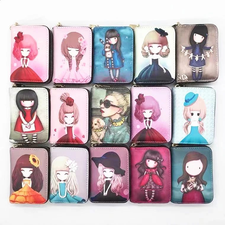 Милая женская сумка для карт корейский мультипликационный кошелек хипстерский