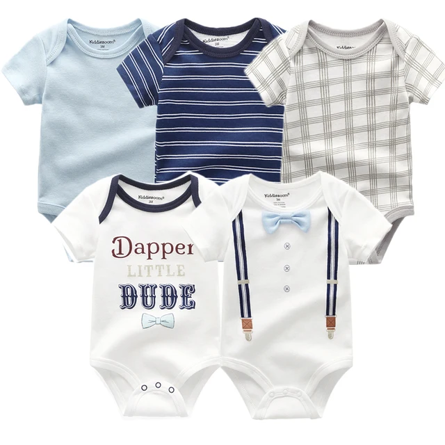 2023 Baby Rompers 5-pack infantil Jumpsuit Boy clothes Summer High quality Striped newborn ropa bebe Clothing kids Costume 4