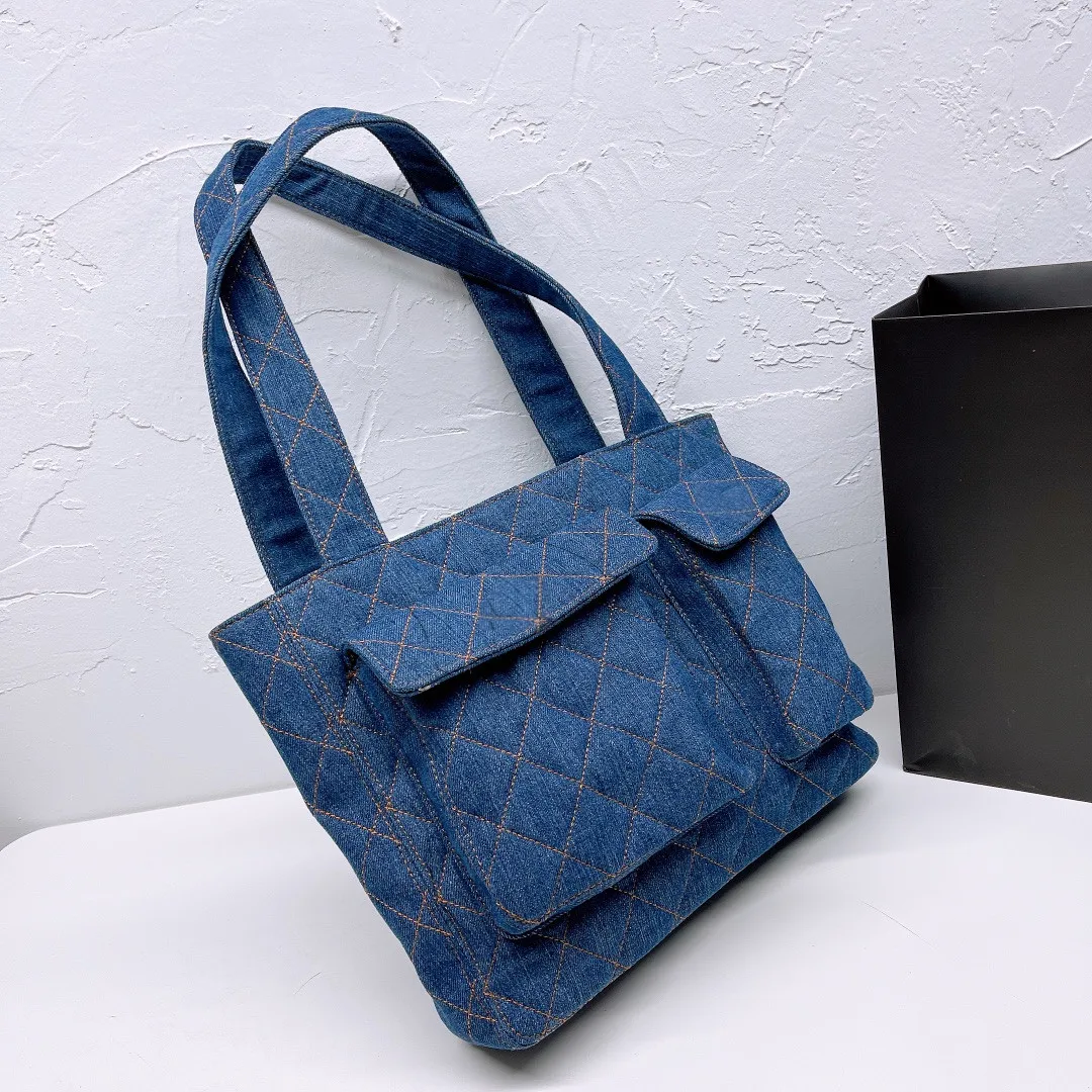 

2021 Fashion Canvas Tote Bag Wild Denim Underarm Bag Trend Retro Shopping Bag