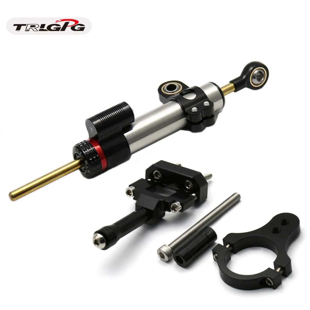 BLACK 1SET Для Yamaha YZF R3 R25 MT25 YZFR3 МОТОЦИКЛ ЧПУ демпфер рулевой Стабилизатор Линейный Обратный контроль безопасности+ кронштейн - Цвет: BLACK 1SET