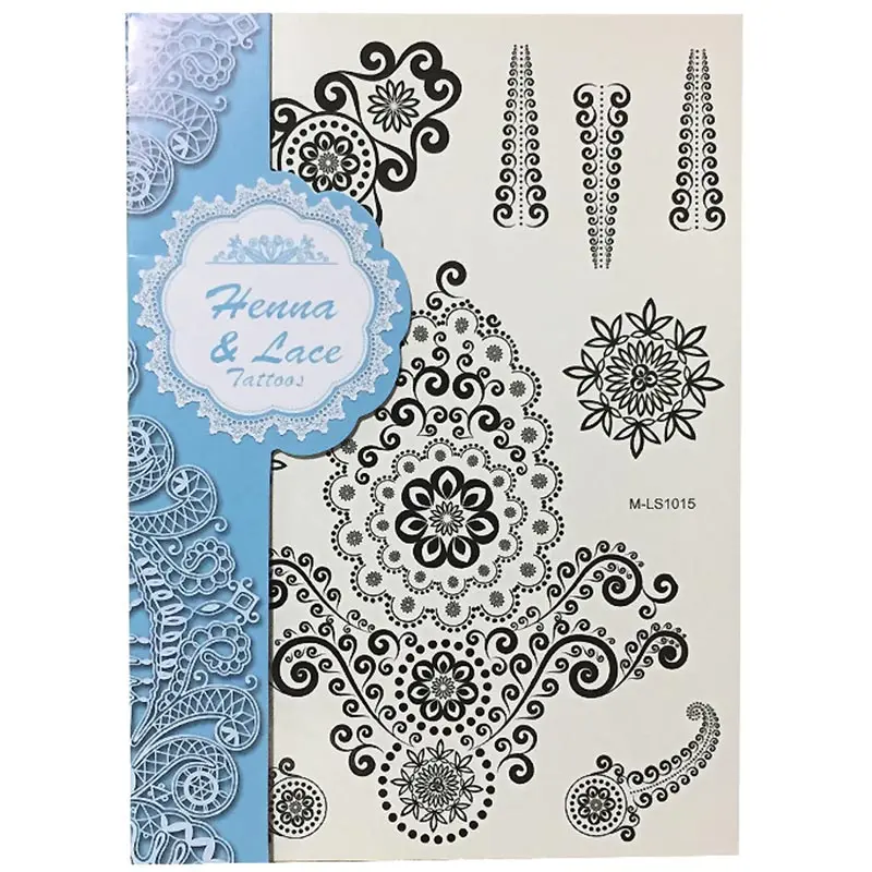 

Hot Sale Black Henna Tattoos ，Temporary Inspired Body Tattoos Stickers